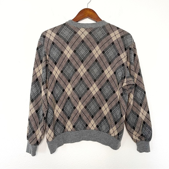 Bonworth Vintage Y2K women diamond plaid pullover sweater size S/M - Picture 5 of 7